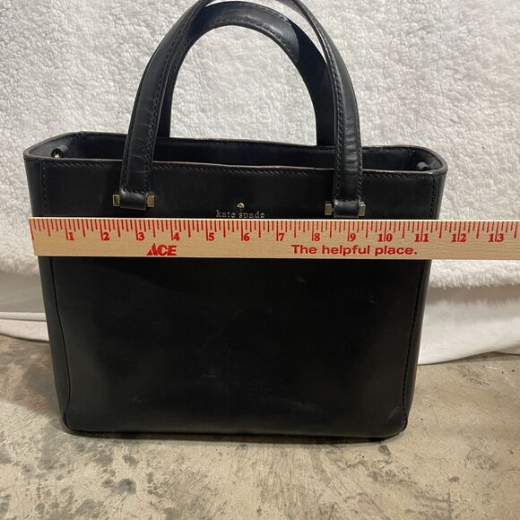 Kate Spade New York Black Leather Structured Satchel Handbag Missing Strap - Picture 16 of 16
